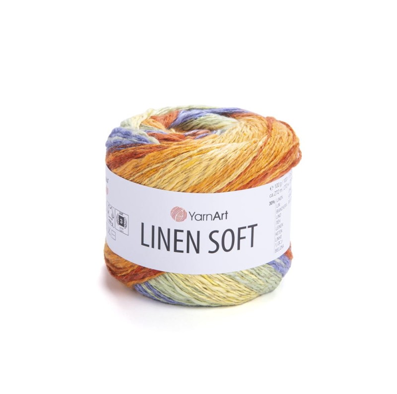 Włóczka YarnArt Linen Soft / 100 g / len wiskoza bawełna / 7412 / mix