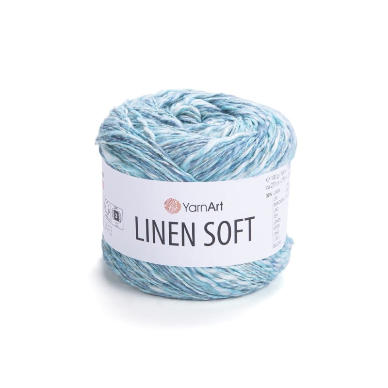 Włóczka YarnArt Linen Soft / 100 g / len wiskoza bawełna / 7408 / mix