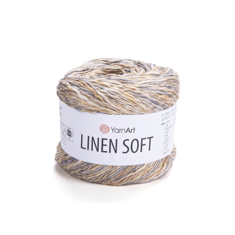 Włóczka YarnArt Linen Soft / 100 g / len wiskoza bawełna / 7407 / mix