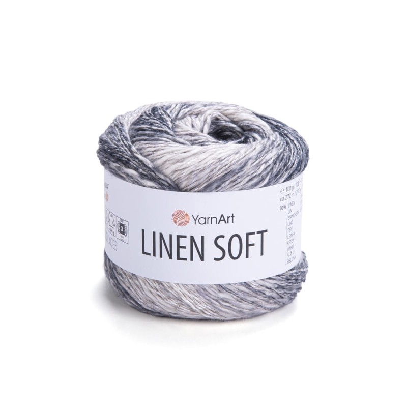 Włóczka YarnArt Linen Soft / 100 g / len wiskoza bawełna / 7406 / mix
