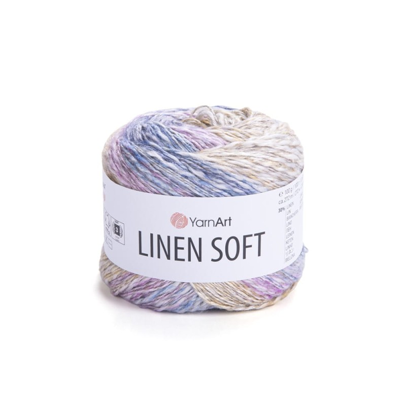 Włóczka YarnArt Linen Soft / 100 g / len wiskoza bawełna / 7404 / mix