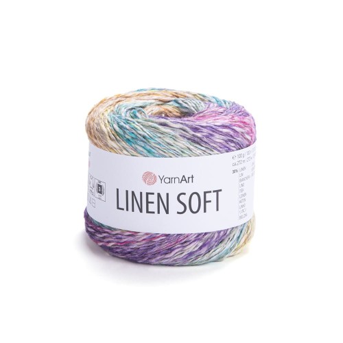 Włóczka YarnArt Linen Soft / 100 g / len wiskoza bawełna / 7401 / mix