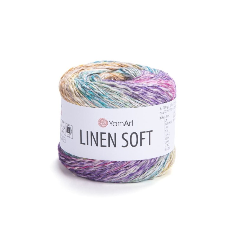 Włóczka YarnArt Linen Soft / 100 g / len wiskoza bawełna / 7401 / mix