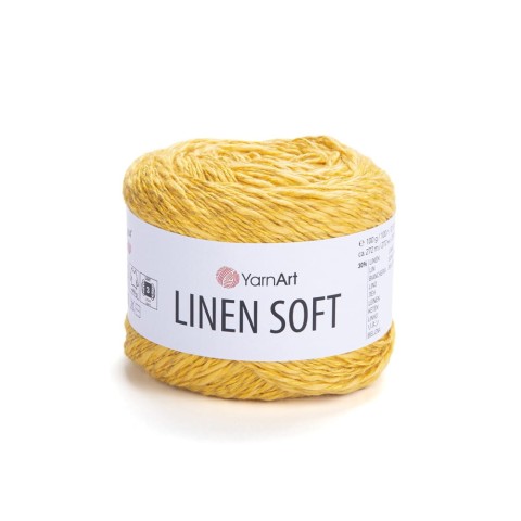 Włóczka YarnArt Linen Soft / 100 g / len wiskoza bawełna / 7306 / szafran