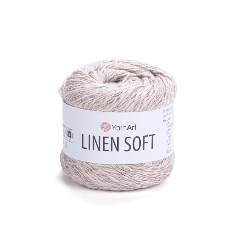 Włóczka YarnArt Linen Soft / 100 g / len wiskoza bawełna / 7304 / jasny beż