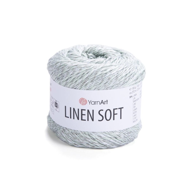 Włóczka YarnArt Linen Soft / 100 g / len wiskoza bawełna / 7312 / mięta