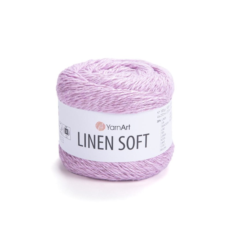 Włóczka YarnArt Linen Soft / 100 g / len wiskoza bawełna / 7321 / liliowy róż