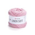 Włóczka YarnArt Linen Soft / 100 g / len wiskoza bawełna / 7322 / malinowy róż