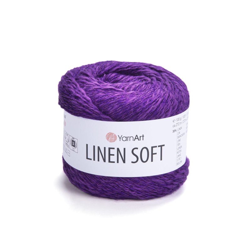 Włóczka YarnArt Linen Soft / 100 g / len wiskoza bawełna / 7324 / fioletowy