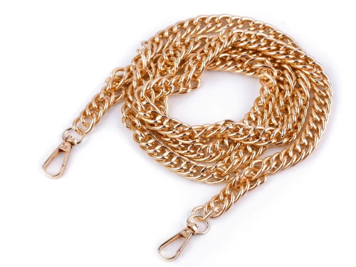 Łańcuszek do torebki z karabińczykiem / dł. 110 cm / szer. 8 mm / różowe złoto / 930150