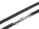 Řetízek na kabelku s karabinkou / dl. 120 cm / szer. 12 mm / černý nikl / 930150