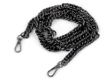 Łańcuszek do torebki z karabińczykiem / dł. 120 cm / szer. 12 mm / czarny nikiel / 930150
