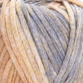 Włóczka tasiemkowa YarnArt Cotton Fusion / 100 g / 100% bawełna / 3656 /  mix beżowo-szary