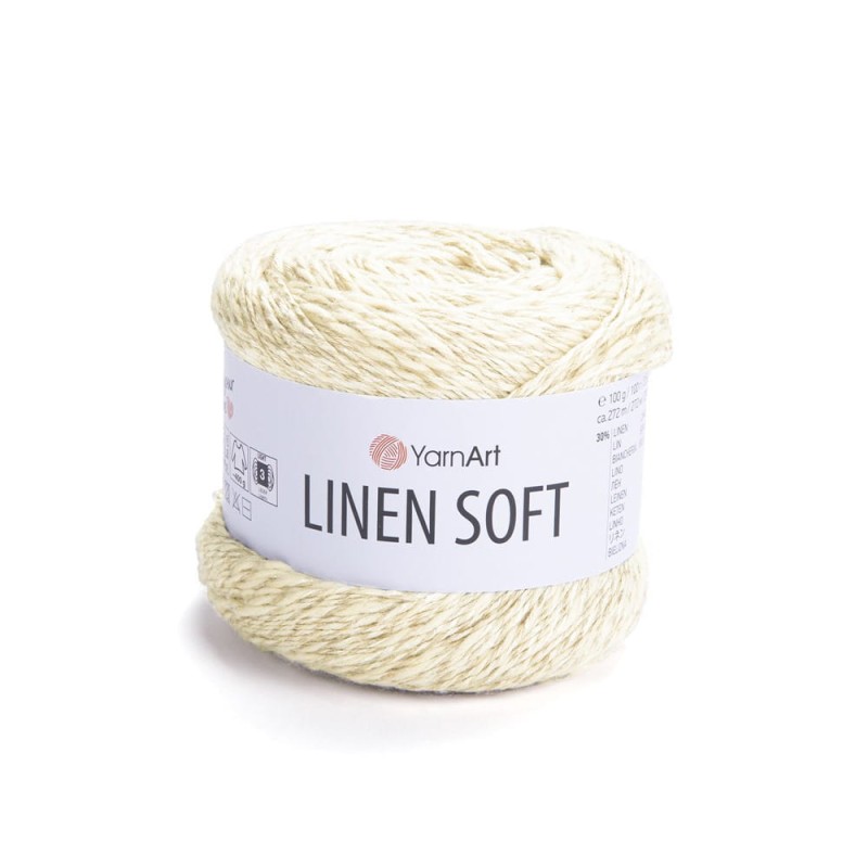 Włóczka YarnArt Linen Soft / 100 g / len wiskoza bawełna / 7303 / naturalny
