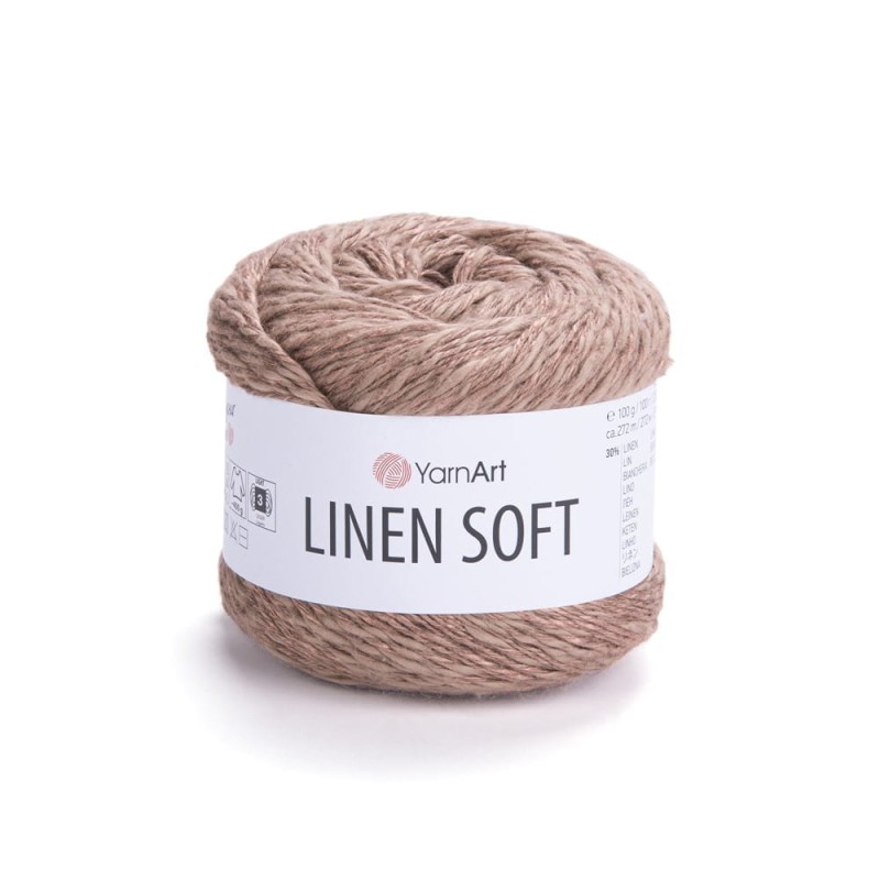 Włóczka YarnArt Linen Soft / 100 g / len wiskoza bawełna / 7308 / latte