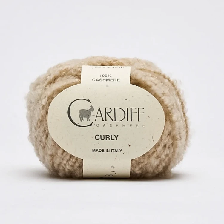 Włóczka Cardiff Cashmere Curly 102 / silver / beż
