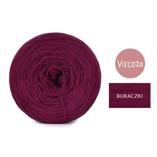 KOKONEK Viscoza - buraczki, 3 nitki, 1200 m, 225g - GOTOWY