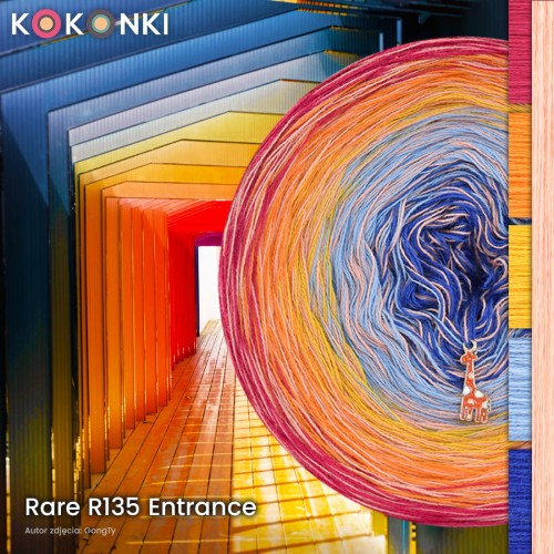 KOKONEK Rare Classic R135 Entrance B - Mmagenta/pomarańcz/kurkuma/jasny niebieski/lapis + brzoskwinia