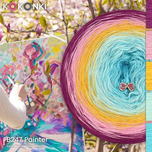KOKONEK Classic B247 Painter A - Jeżyna/malinowy róż/kurkuma/mięta/turkus