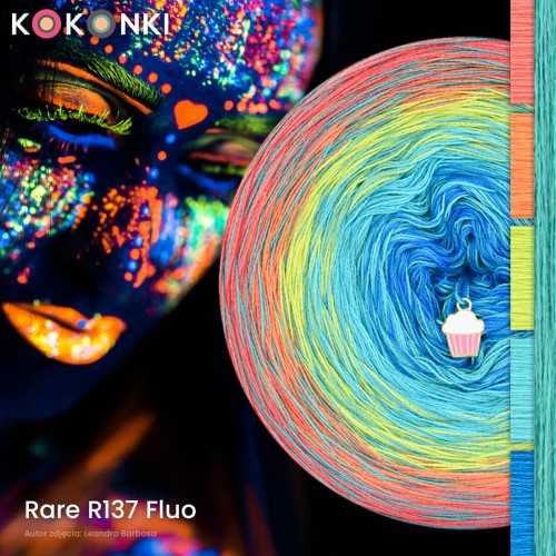 KOKONEK Rare Classic R137 Fluo B - Papaja/mango/kiwi/turkus/lazur + szmaragd