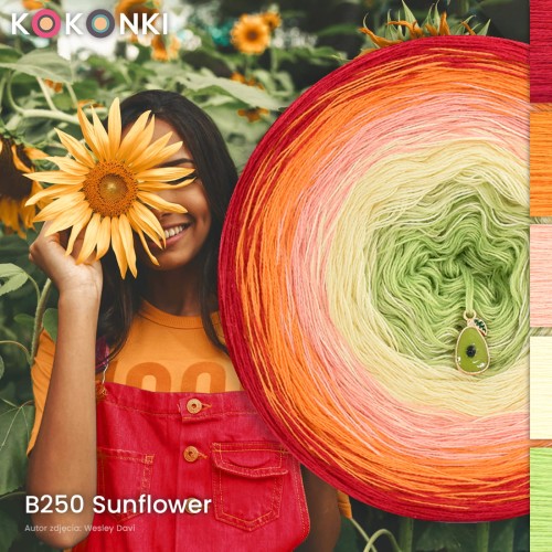 KOKONEK Classic B250 Sunflower A - Czerwień/pomarańcz/brzoskwinia/wanilia/jasna zieleń
