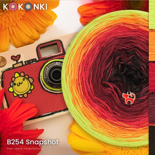 KOKONEK Classic B254 Snapshot A - Kiwi/pomarańcz/czerwień/malaga/czekolada