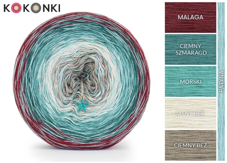 KOKONEK Rare Classic R134 Storm B - Malaga/ciemny szmaragd/morski/jasny beż/ciemny beż + patyna