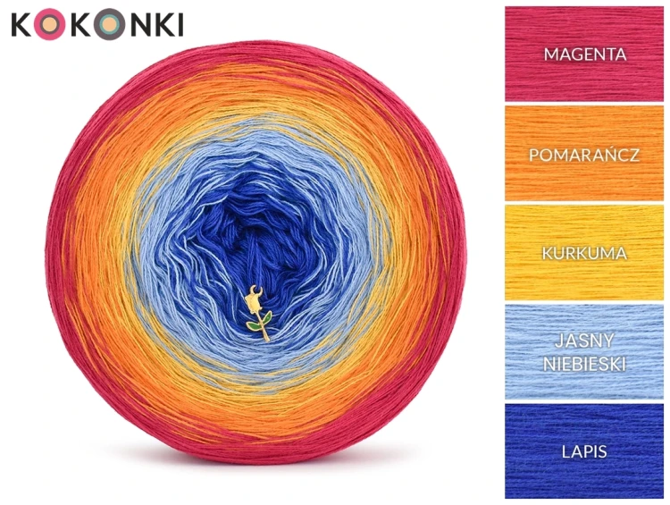 KOKONEK Classic B246 Entrance A - Magenta/pomarańcz/kurkuma/jasny niebieski/lapis