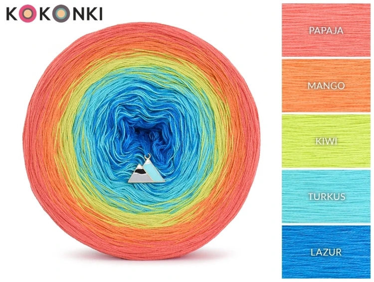 KOKONEK Classic B248 Fluo A - Papaja/mango/kiwi/turkus/lazur