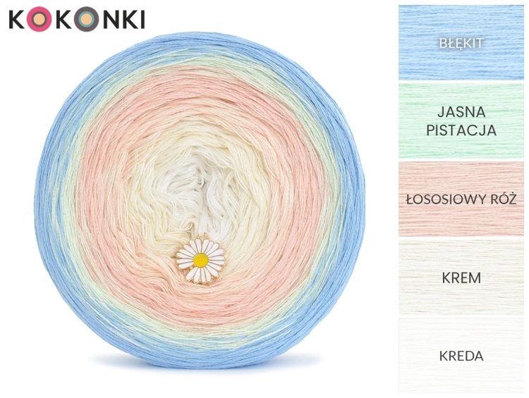 KOKONEK Classic B249 Unit A - Błękit/jasna pistacja/łososiowy róż/krem/kreda