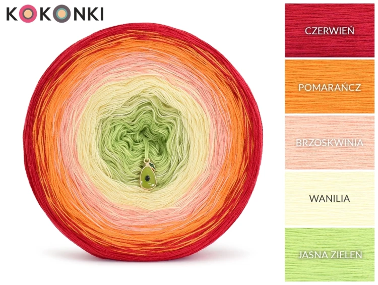 KOKONEK Classic B250 Sunflower A - Czerwień/pomarańcz/brzoskwinia/wanilia/jasna zieleń
