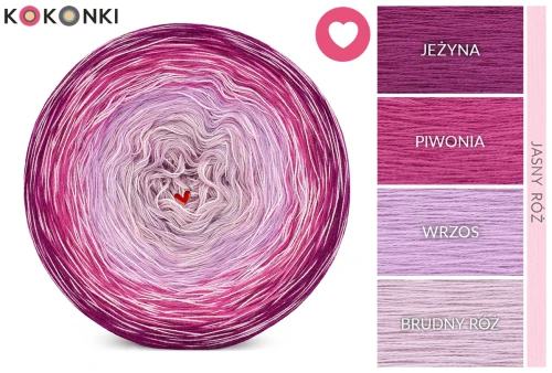 KOKONEK Rare Classic W05 Walentynki - Jeżyna/piwonia/wrzos/brudny róż + jasny róż