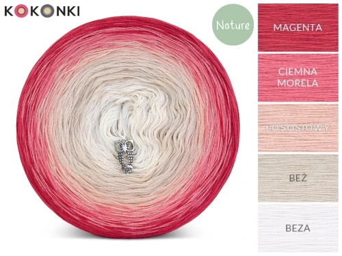 KOKONEK Nature NT03 - Magenta/ciemna morela/łososiowy/beż/beza