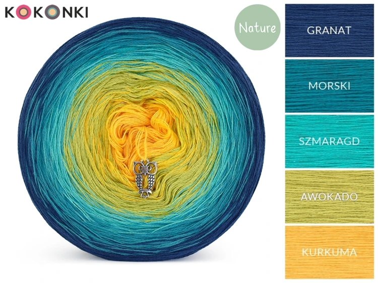 KOKONEK Nature NT08 - Granat/morski/szmaragd/awokado/kurkuma