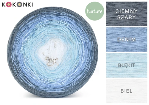 KOKONEK Nature NT18 - Ciemny szary/denim/błękit/biel