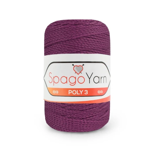 Sznurek Spagoyarn Macrame Poly3 1,5mm 160 / bakłażan