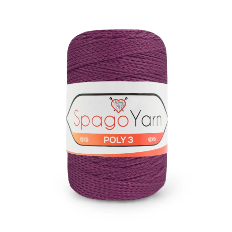 Sznurek Spagoyarn Macrame Poly3 1,5mm 160 / bakłażan