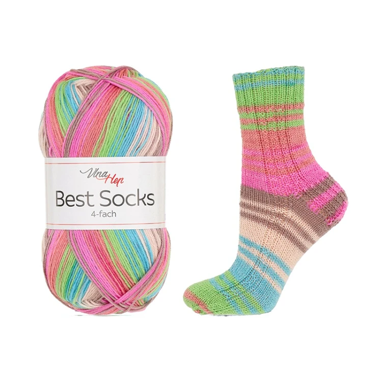 Włóczka skarpetkowa Vlna-Hep Socks Best 4-fach 7402
