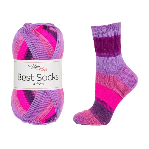 Włóczka skarpetkowa Vlna-Hep Socks Best 4-fach 7724