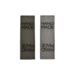 Sada cedulek eko kůže metalizowana "HAND MADE" / mix / 60 x 20 mm / 2 ks.