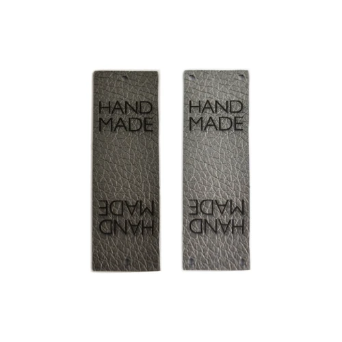 Zestaw metek ekoskóra metalizowana "HAND MADE" / mix / 60 x 20 mm / 2 szt.