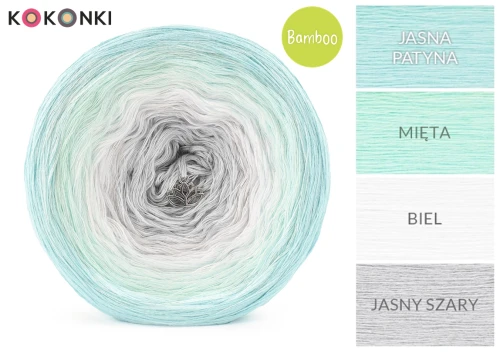 KOKONEK Bamboo BB42 - Jasna patyna/mięta/biel/jasny szary