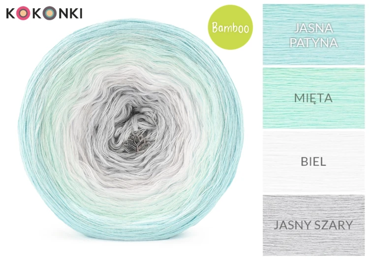 KOKONEK Bamboo BB42 - Jasna patyna/mięta/biel/jasny szary