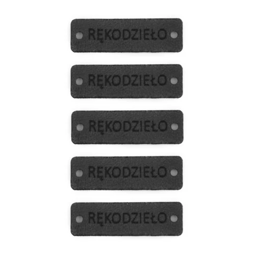 Zestaw metek altara / nubuk premium "RĘKODZIEŁO" / grafit / 12 x 40 mm / 5 szt.