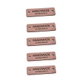 Zestaw metek metalizowanych "Handmade Limited Edition" / róż / 40 x 12 mm / 5 szt.