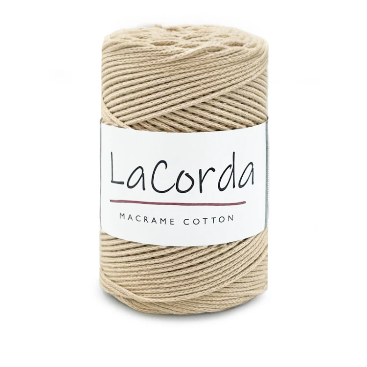 Sznurek La Corda Macrame Cotton 2mm / rolka 200m / 760 piaskowy