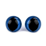Oczy kocie do maskotek / 14 mm / niebiesko-czarne / 10 szt. / 800106 