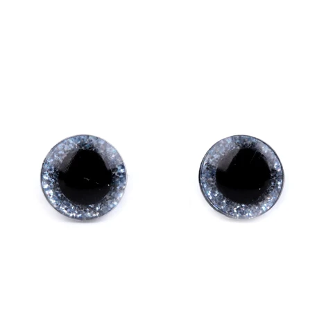 Oczy brokatowe do maskotek / 10 mm / niebieski wrzos / 10 szt. / 900038
