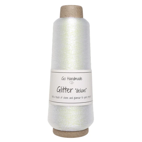 Nić metalizowana Go Handmade Glitter "deluxe" / biel