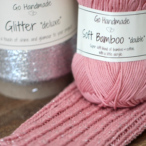 Nić metalizowana Go Handmade Glitter "deluxe" / srebro